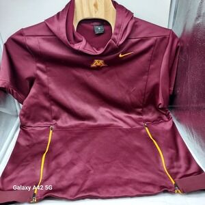 Nike Minnesota Golden Gophers Short Sleeve Hoodie Pullover Maroon Athletic L